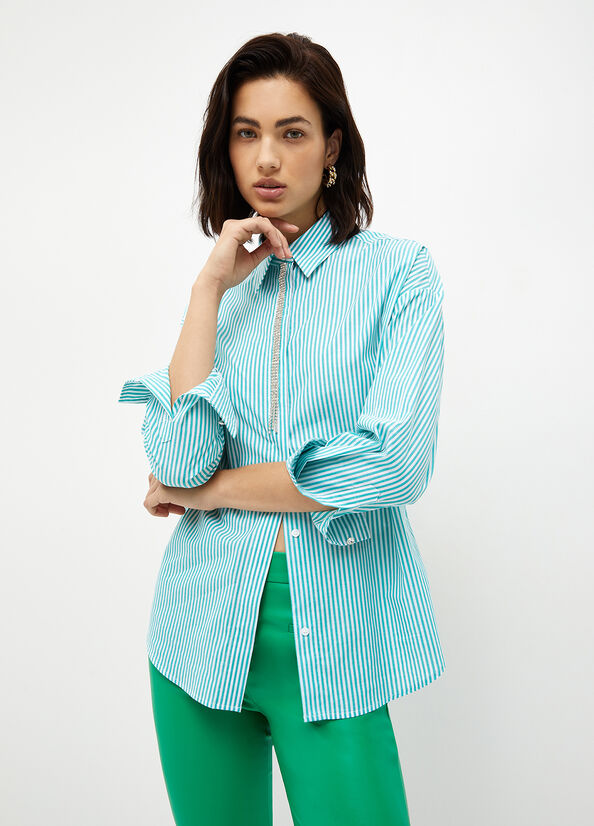 Mint Women\'s Liu Jo Striped Poplin Shirts | HQV-745360