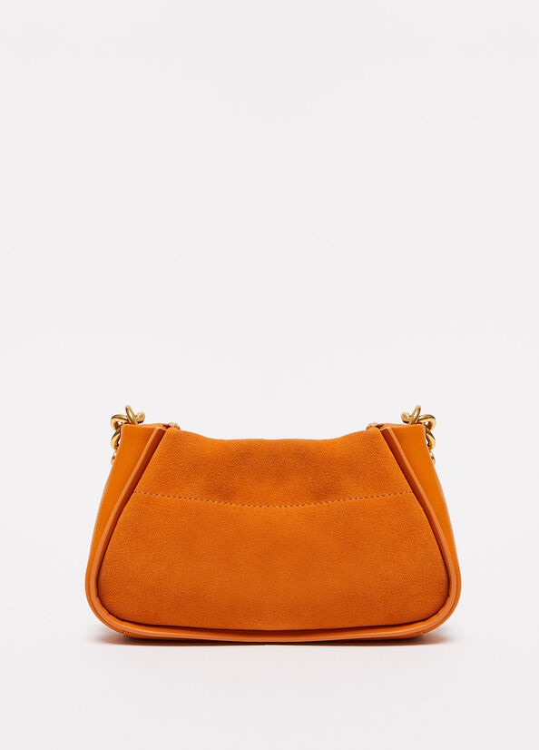 Orange Women's Liu Jo Suede With Logo Clutch Bag | OBP-345689