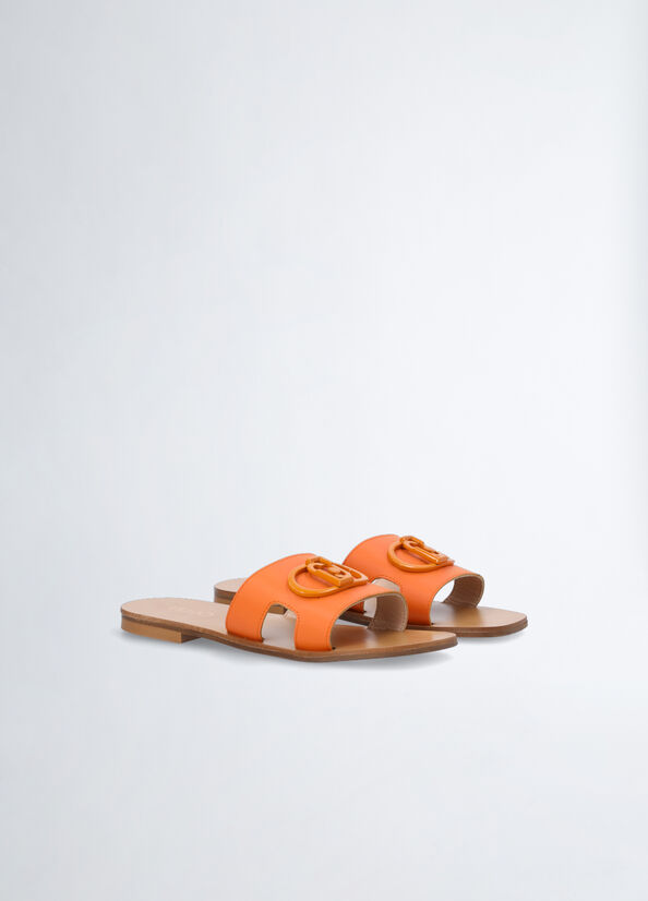 Orange Women's Liu Jo With Logo Flat Shoes | JAQ-245038