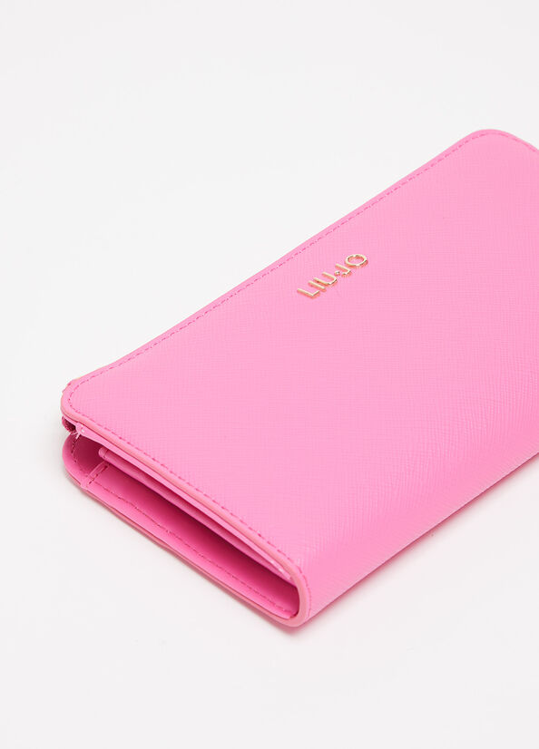 Pink Women's Liu Jo Eco-Friendly Zip-Around Wallets | FOL-235640