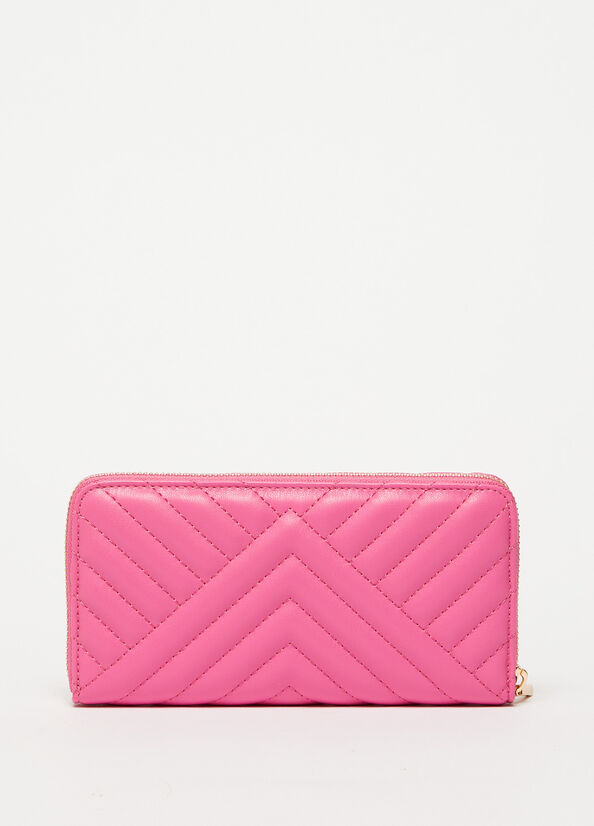 Pink Women's Liu Jo Large Eco-Friendly Quilted Wallets | XYU-680371