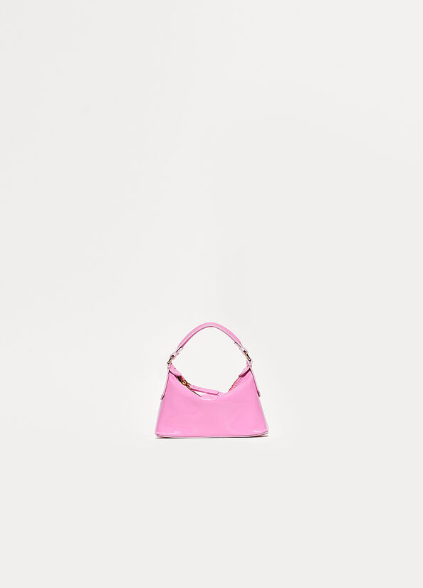 Pink Women's Liu Jo Patent Leather Micro Hobo Crossbody Bags | STE-218749