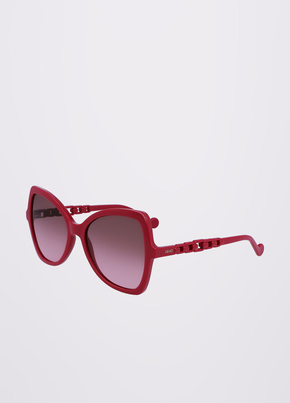 Red Women's Liu Jo Butterfly Sunglasses | MPU-930486