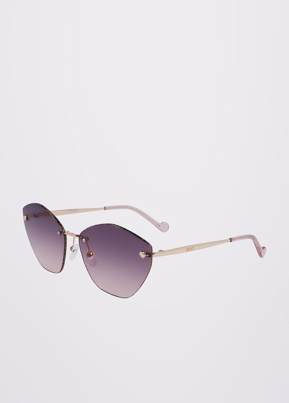 Rose Gold Women's Liu Jo Cat Eye Sunglasses | DON-570294