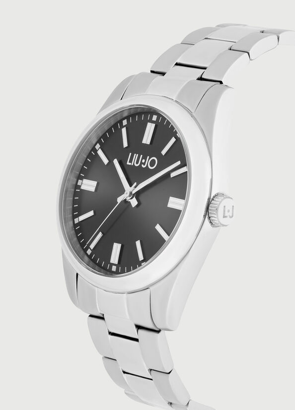 Silver / Black Men's Liu Jo Steel Watches | EXM-074865