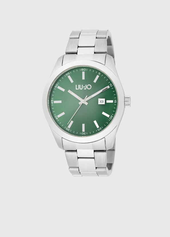 Silver / Green Men\'s Liu Jo Steel Watches | ECM-850146