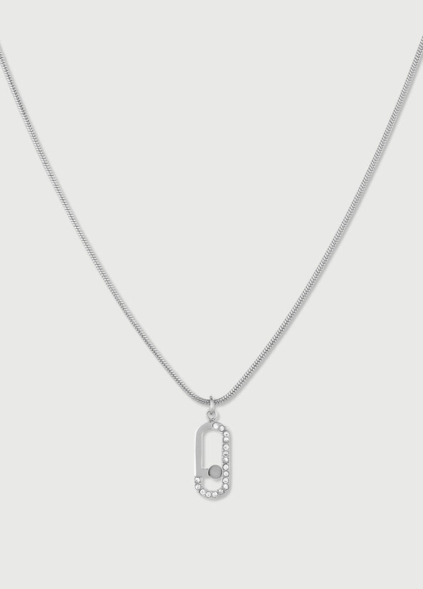 Silver Women's Liu Jo Necklace With Logo Charm Jewelry | JWB-579843