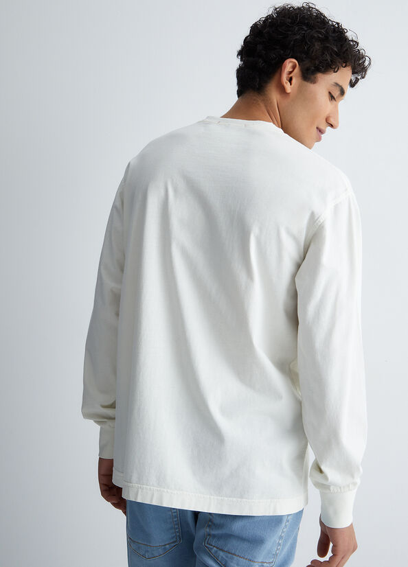 White Men's Liu Jo Long-Sleeved T Shirts | RXH-623819