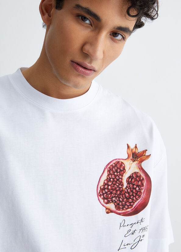 White Men's Liu Jo With Pomegranate T Shirts | EGM-160435