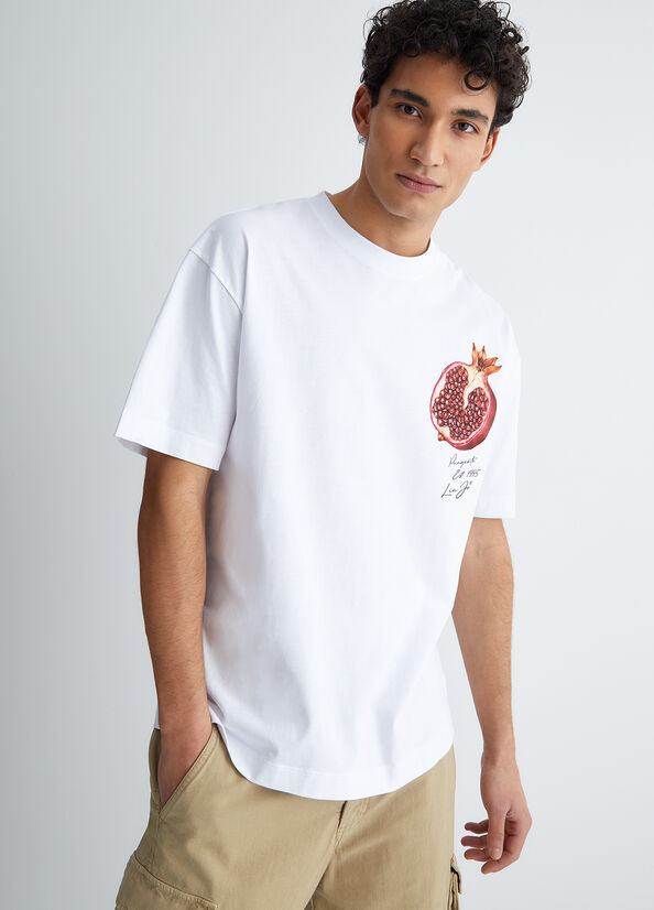 White Men\'s Liu Jo With Pomegranate T Shirts | EGM-160435