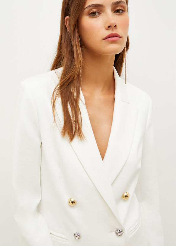 White Women's Liu Jo Double-Breasted Blazer Jackets | KCU-943107