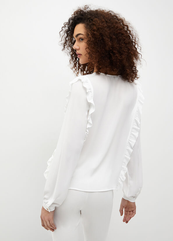 White Women's Liu Jo Eco-Friendly Blouse Shirts | FKZ-374812