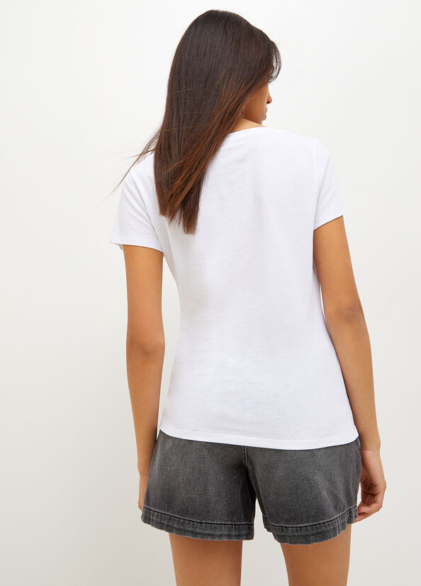 White Women's Liu Jo Eco-Friendly T Shirts | HPZ-483602