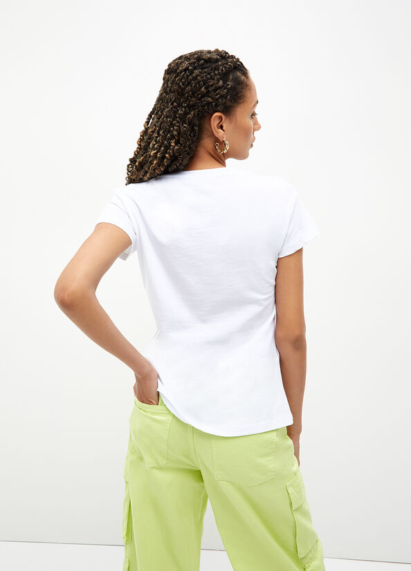 White Women's Liu Jo Eco-Friendly With Gemstones Tops | QOL-950674