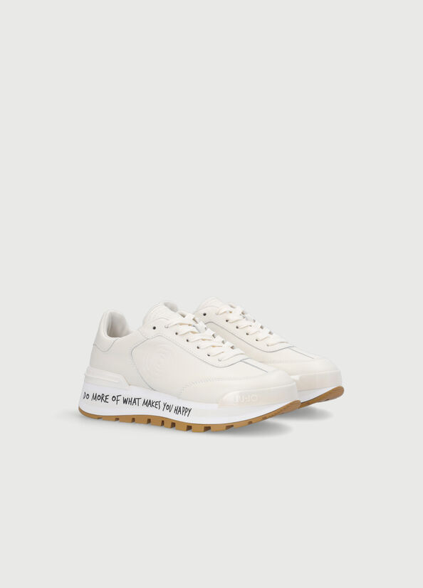 White Women's Liu Jo Leather Sneakers | PBJ-621809