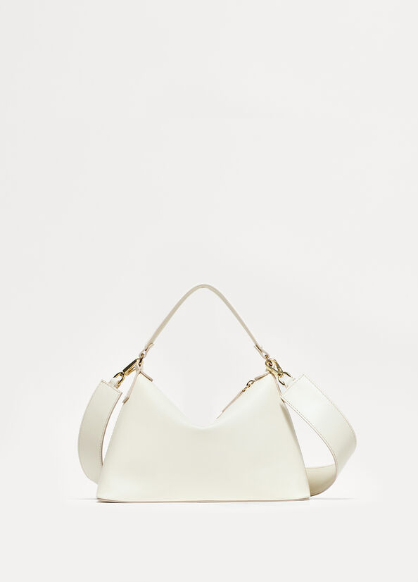 White Women\'s Liu Jo Small Hobo In Leather Crossbody Bags | IFV-908235