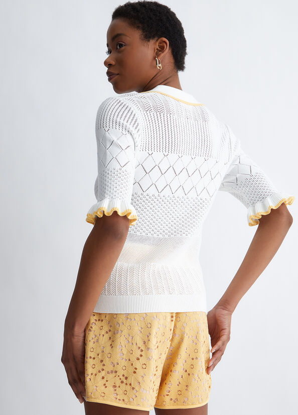 White / Yellow Women's Liu Jo Eco-Friendly Sweaters | MXI-634908