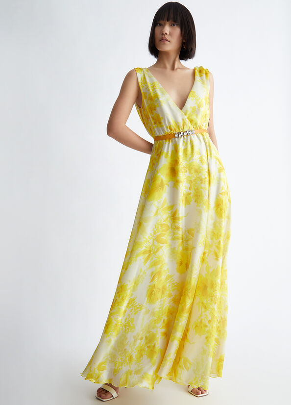 Yellow Women\'s Liu Jo Floral Formal Dress | DOX-942013