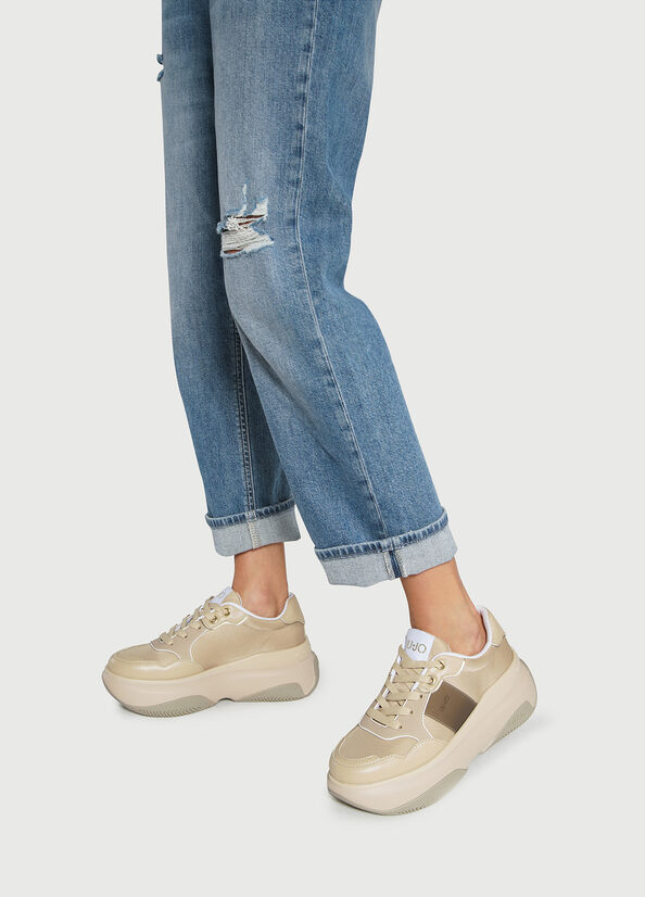 Beige Women's Liu Jo Chunky Sneakers | BZW-435026