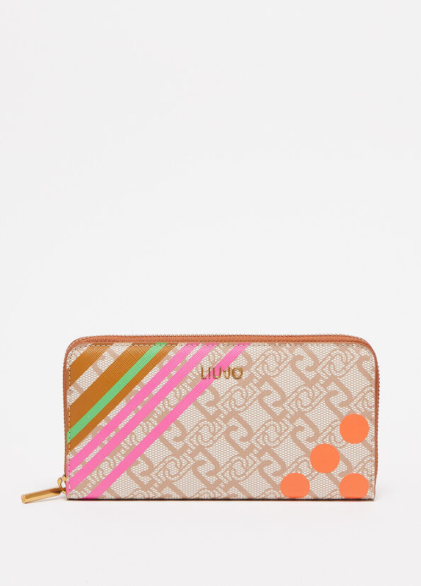 Beige Women's Liu Jo Eco-Friendly With Print Wallets | HVG-843759