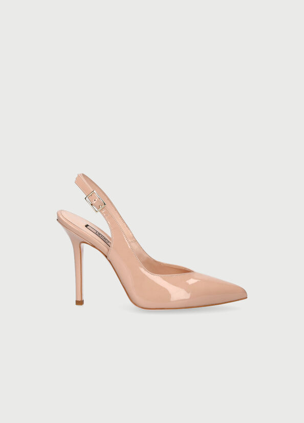 Beige Women's Liu Jo Patent Leather High Heels | LVO-243796