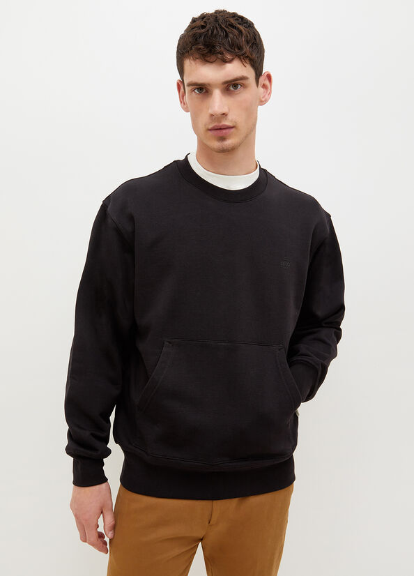 Black Men's Liu Jo Crew Neck Sweaters | VRQ-431208