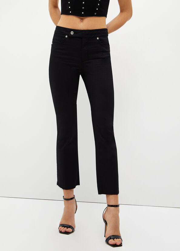 Black Women's Liu Jo Bottom Up Pants | QYE-452198