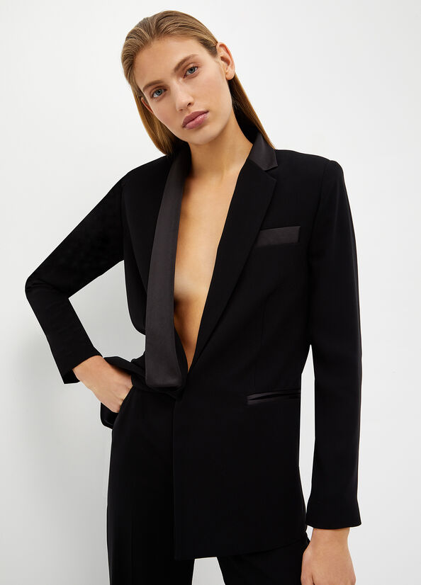 Black Women's Liu Jo Crepe Blazer Jackets | MGJ-307216