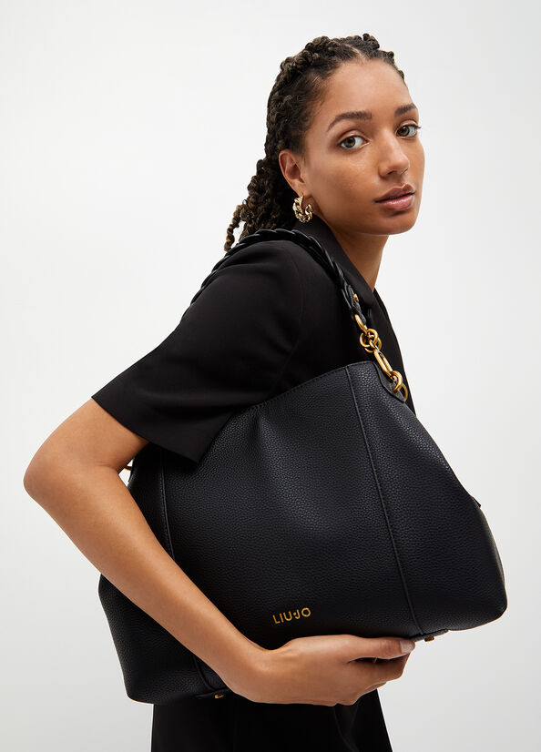 Black Women's Liu Jo Eco-Friendly Shoulder Bags | PKE-170236