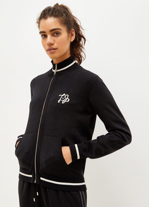 Black Women's Liu Jo Eco-Friendly With Zip Sweaters | KWX-740628