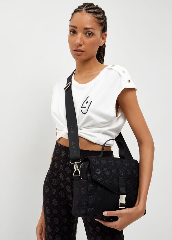 Black Women's Liu Jo Monogram Crossbody Bags | QWG-673049