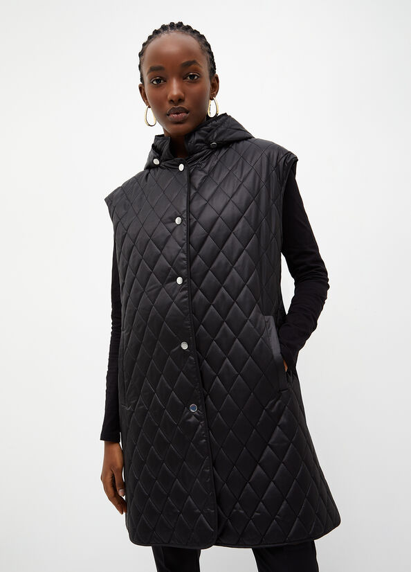 Black Women's Liu Jo Padded Nylon Gilet Jackets | OCW-750384