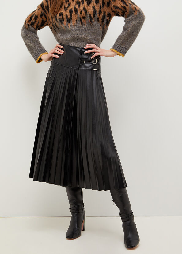 Black Women's Liu Jo Pleated In Fabric Skirts | YQV-105492