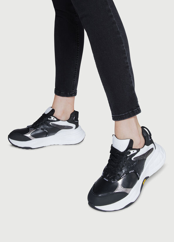 Black Women's Liu Jo Powered By Vibram Sneakers | FKN-598462