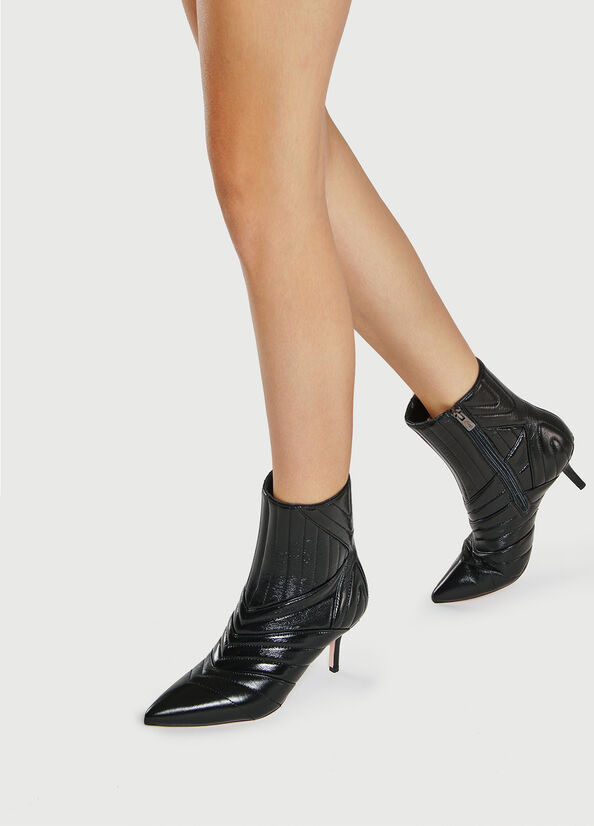 Black Women's Liu Jo Quilted With Heel Ankle Boots | NYG-368751