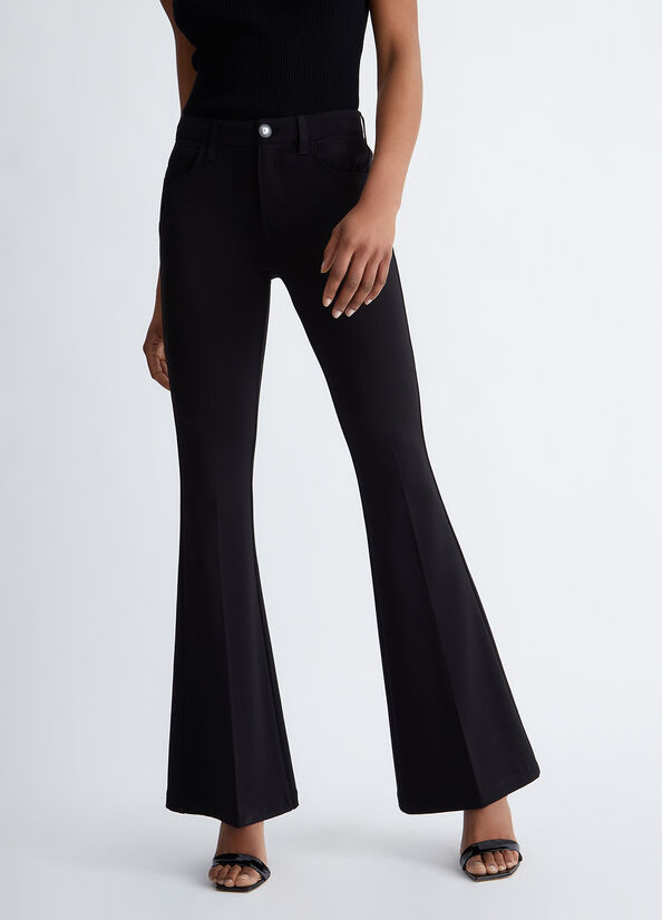 Black Women's Liu Jo Stretch Bottom Up Pants | OBK-532810