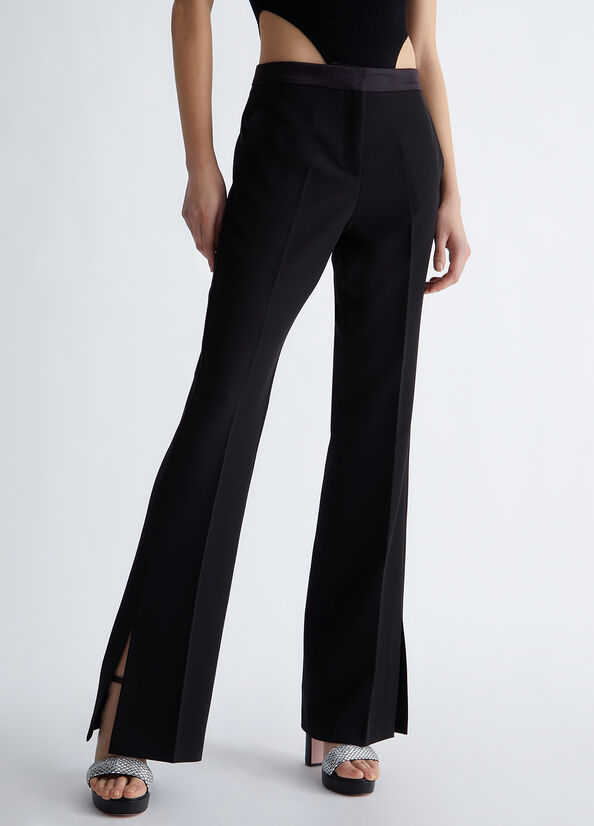 Black Women's Liu Jo Stylish With Slits Pants | ELK-385714