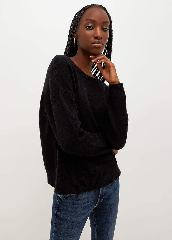 Black Women's Liu Jo With Jewel Logo Sweaters | IGF-350891