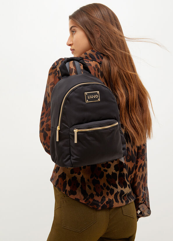 Black Women's Liu Jo With Logo Backpacks | BKA-347819