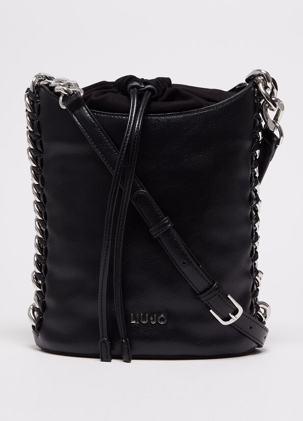 Black Women's Liu Jo With Logo Handbag | KAC-398514