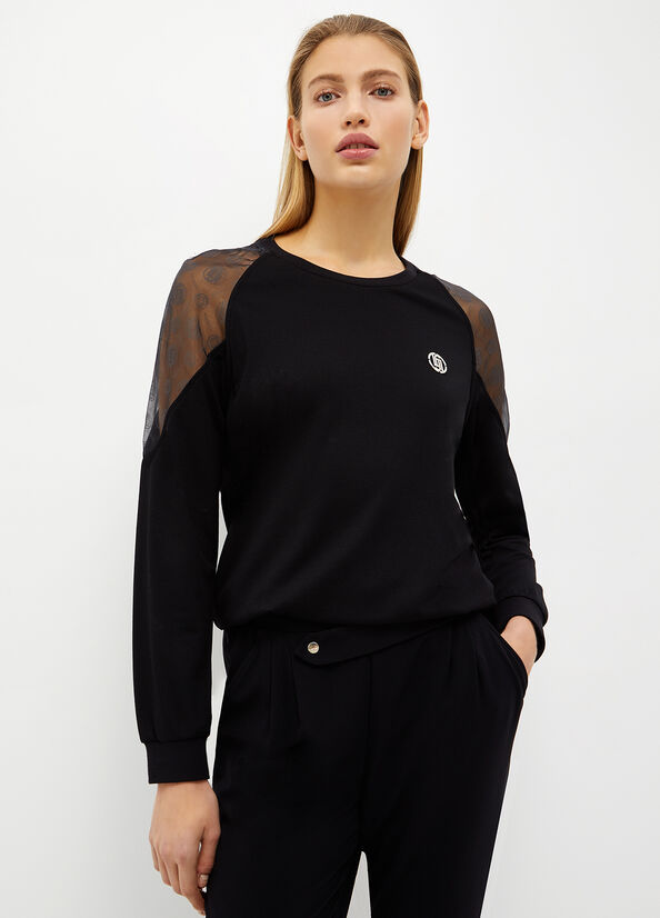 Black Women's Liu Jo With Logo Sweatshirts | HEP-926185