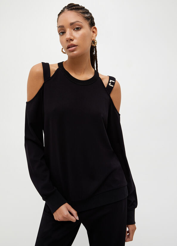 Black Women's Liu Jo With Porthole Sweatshirts | YWV-184962