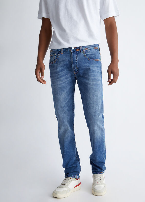 Blue Men's Liu Jo Slim Slim-Fit Jeans | UIC-916457