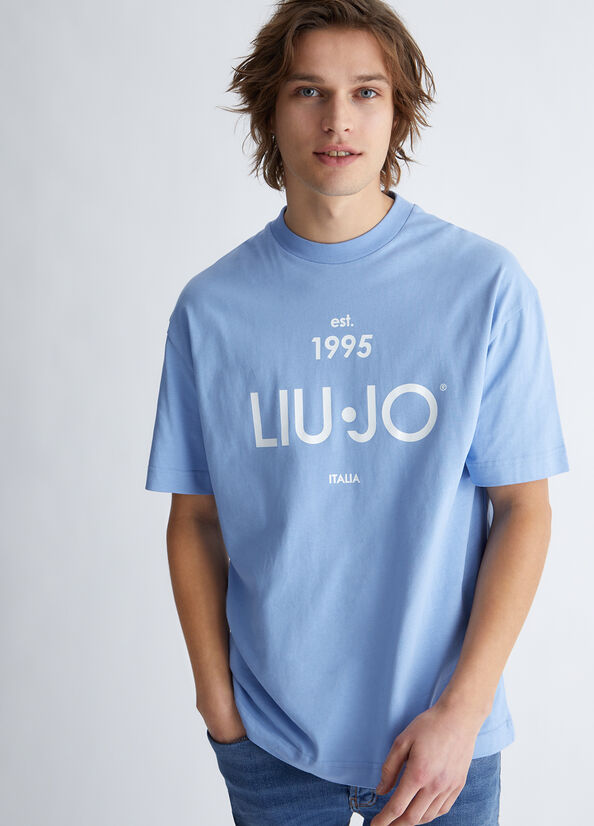 Blue Men's Liu Jo With Logo T Shirts | HDK-379201