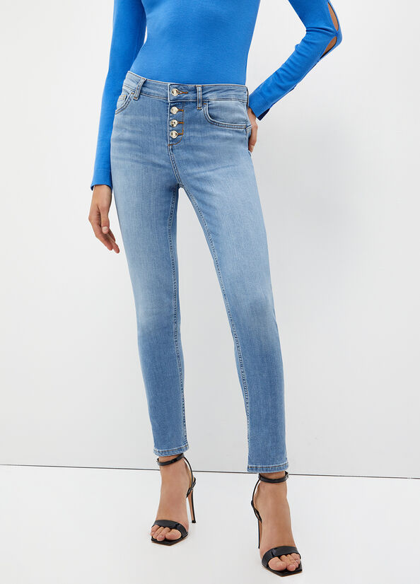 Blue Women's Liu Jo Bottom Up Skinny Jeans | PCK-243597