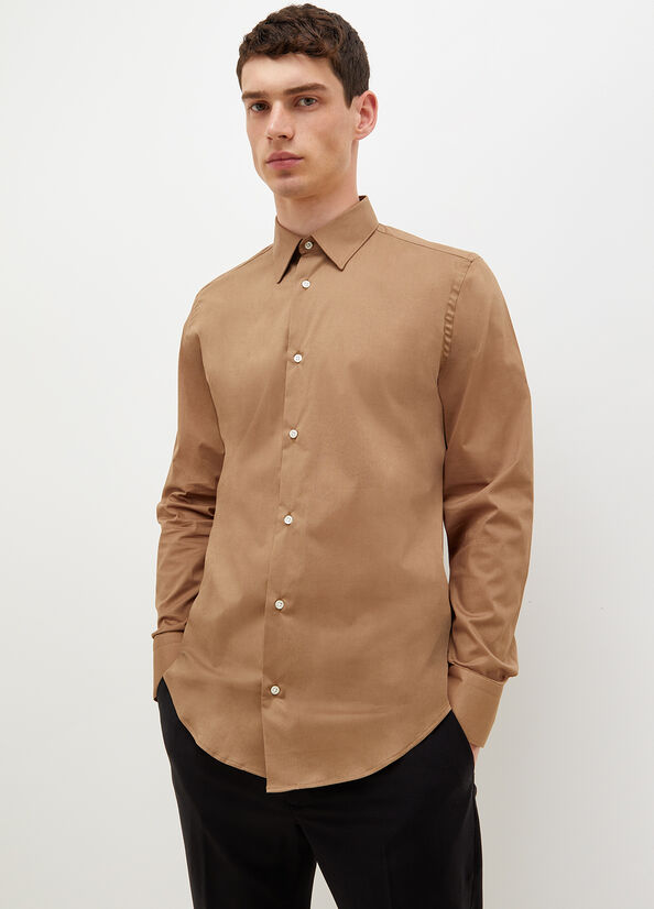 Brown Men's Liu Jo Slim-Fit Shirts | SKP-450286