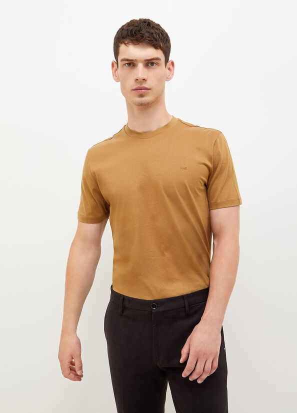 Brown Men's Liu Jo With Logo T Shirts | CIV-125934