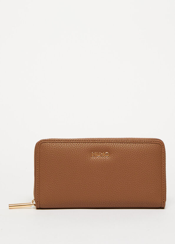 Brown Women's Liu Jo Eco-Friendly Zip-Around Wallets | VJT-679350