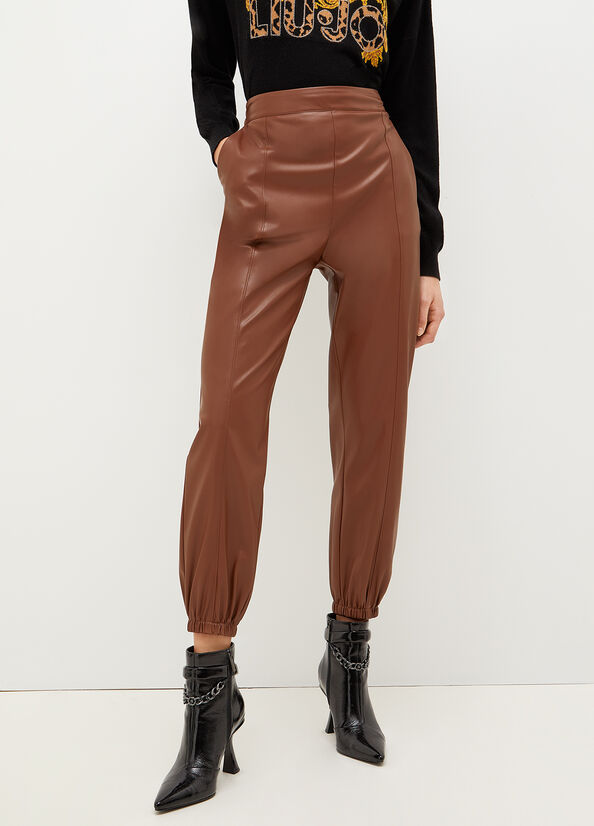 Brown Women's Liu Jo Fabric Pants | GHX-983615