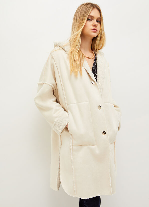 Cream Women's Liu Jo With Hood Coats | YIG-892715